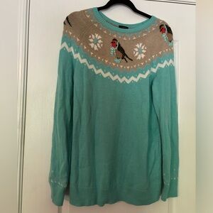 Talbots Winter Bird Sweater, size XL